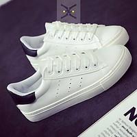 womens sneakers spring comfort pu casual whitegreen blackwhite white