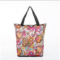 Women \'s Nylon Shopper Shoulder Bag - Pink/Purple/Brown/Black