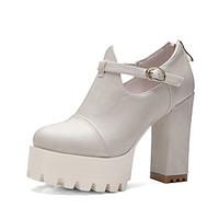 Women\'s Heels Spring Fall Club Shoes Microfibre Office Career Dress Casual Chunky Heel Block Heel Buckle Zipper