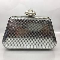 Women Evening Bag PU All Seasons Formal Event/Party Minaudiere Push Lock Silver Black Gold Champagne