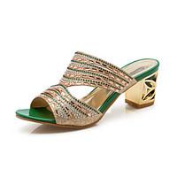 Women\'s Shoes Heel Heels / Peep Toe Sandals / Heels / Clogs Mules Outdoor / Party Evening / Dress Green / Red