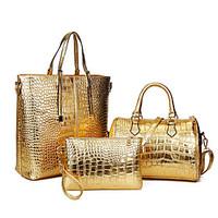 Women PU Formal / Casual / Shopping / Office Career Tote / Bag Sets Blue / Gold / Red / Silver / Black