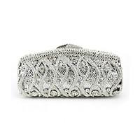 Women Metal Event/Party Evening Bag Silver Black