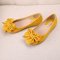 Women\'s Flats Round Toe / Closed Toe / Flats Casual Flat Heel BowknotBlack / Blue / Yellow / Pink /