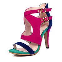 Women\'s Sandals Spring Summer Fall Fleece Casual Party Evening Stiletto Heel Black Red Blue