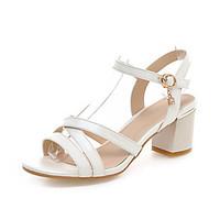 Women\'s Shoes Chunky Heel Open Toe Sandals Dress Black / Blue / Pink / White