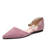 Women\'s Sandals Comfort PU Spring Outdoor Comfort Flat Heel White Black Blushing Pink Flat