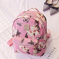 Women Backpack PU All Seasons Casual White Black Blushing Pink