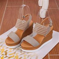 Women\'s Sandals Summer Mary Jane PU Casual Wedge Heel