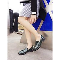 womens loafers slip ons comfort patent leather casual flat heel