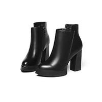 womens boots fall winter comfort pu casual chunky heel block heel