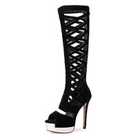 Women\'s Heels Spring Summer Fall Winter Club Shoes Fleece Party Evening Dress Casual Stiletto Heel Zipper
