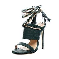 Women\'s Sandals Spring Summer Club Shoes PU Party Evening Dress Casual Stiletto Heel Chain Tassel