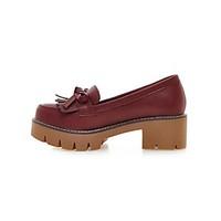 womens oxfords spring comfort pu casual chunky heel block heel