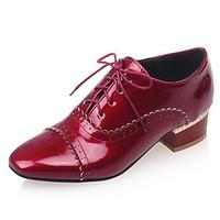Women\'s Shoes Low Heel/Square Toe Oxfords Office Career/Dress/Casual Black/Red/White/Almond