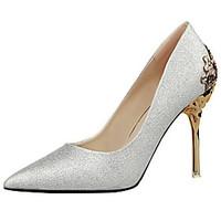 Women\'s Heels Spring Summer Fall Winter Synthetic Wedding Dress Party Evening Stiletto Heel Gold Sliver