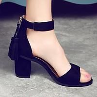 womens sandals summer slingback pu casual chunky heel block heel