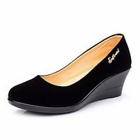 Women\'s Boots Winter Mary Jane PU Casual Wedge Heel Feather