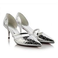 Women\'s Heels Spring Summer Leather Outdoor Stiletto Heel Others Green White Silver Others