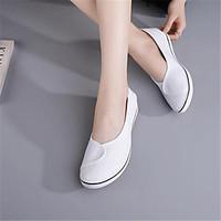 womens loafers slip ons spring comfort canvas casual