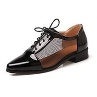 womens shoes chunky heel pointed toe oxfords shoes with lace up dress  ...