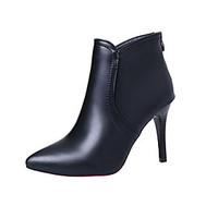 womens heels winter comfort pu outdoor stiletto heel black