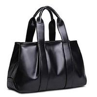 Women Tote Cowhide Casual Outdoor Fuchsia Brown Blue Wine Almond