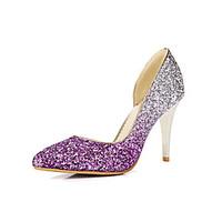 Women\'s Heels Spring Summer Fall Glitter Casual Party Evening Stiletto Heel Sequin Purple Silver Gold Burgundy Other