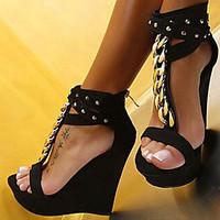 Women\'s Shoes Heel Wedges / Heels / Peep Toe / Platform Sandals / Heels Outdoor / Dress / Casual Black