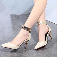 womens shoes metal patent leather stiletto heel pointed toe closed toe ...