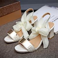 womens shoes leatherette chunky heel heels sandals wedding party eveni ...