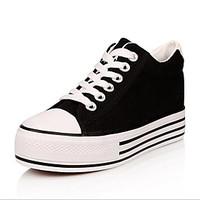 womens shoes preppy style canvas platform comfort round toe fashion sn ...