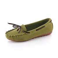 Women\'s Boat Shoes Spring / Fall Moccasin / Comfort PU Dress Flat Heel Bowknot / Others Black / Green / Red / Gray Others