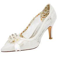 Women\'s Heels Spring / Fall Others Stretch Satin Wedding / Party Evening / Dress Stiletto Heel Crystal / Pearl Ivory Others
