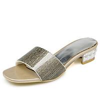 Women\'s Sandals Summer Comfort Club Shoes Glitter Customized Materials Dress Casual Chunky Heel Block Heel Gold Silver Blushing Pink