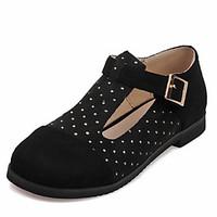Women\'s Flats Spring Summer Fall Leatherette Outdoor Office Career Casual Flat Heel Crystal Black Brown Yellow Red Other