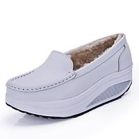 Women\'s Boots Winter Mary Jane PU Casual Wedge Heel Feather
