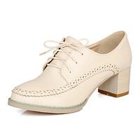 womens oxfords spring fall comfort pu office career casual chunky heel ...