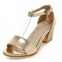 womens shoes leatherette chunky heel peep toe sandals outdoor office c ...