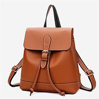 women backpack other leather type all seasons casual zipper brown blac ...