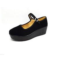 Women\'s Flats Fabric Spring Summer Fall Outdoor Platform Black 2in-2 3/4in