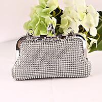 women metal satin formal eventparty wedding office career evening bag  ...