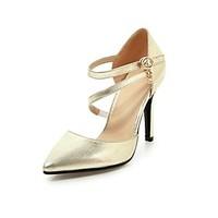 womens heels spring summer leatherette dress stiletto heel buckle gold ...