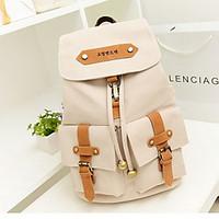 Women Backpack Canvas All Seasons Casual Toggle White Black Dark Blue Royal Blue