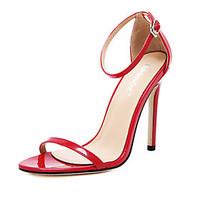 womens shoes patent leather stiletto heel open toe sandals party eveni ...