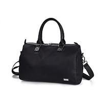 Women Travel Bag PU Nylon All Seasons Casual Stage Office Career Club Pillow Zipper Black
