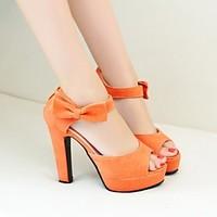 Women\'s Shoes Heel Heels / Platform Sandals / Heels Office Career / Dress / Casual Black / Pink / Almond / Orange