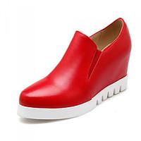 Women\'s Shoes Wedge Heel Heels / Platform / Round Toe Heels Office Career / Dress / Casual Black / Red / White