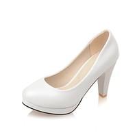 Women\'s Shoes Leatherette Cone Heel Heels / Platform / Round Toe Heels Office Career / Dress / Casual Black