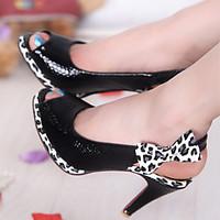 Women\'s Shoes Heel Heels / Peep Toe / Platform Sandals / Heels Outdoor / Dress / Casual Black / Red / White/115